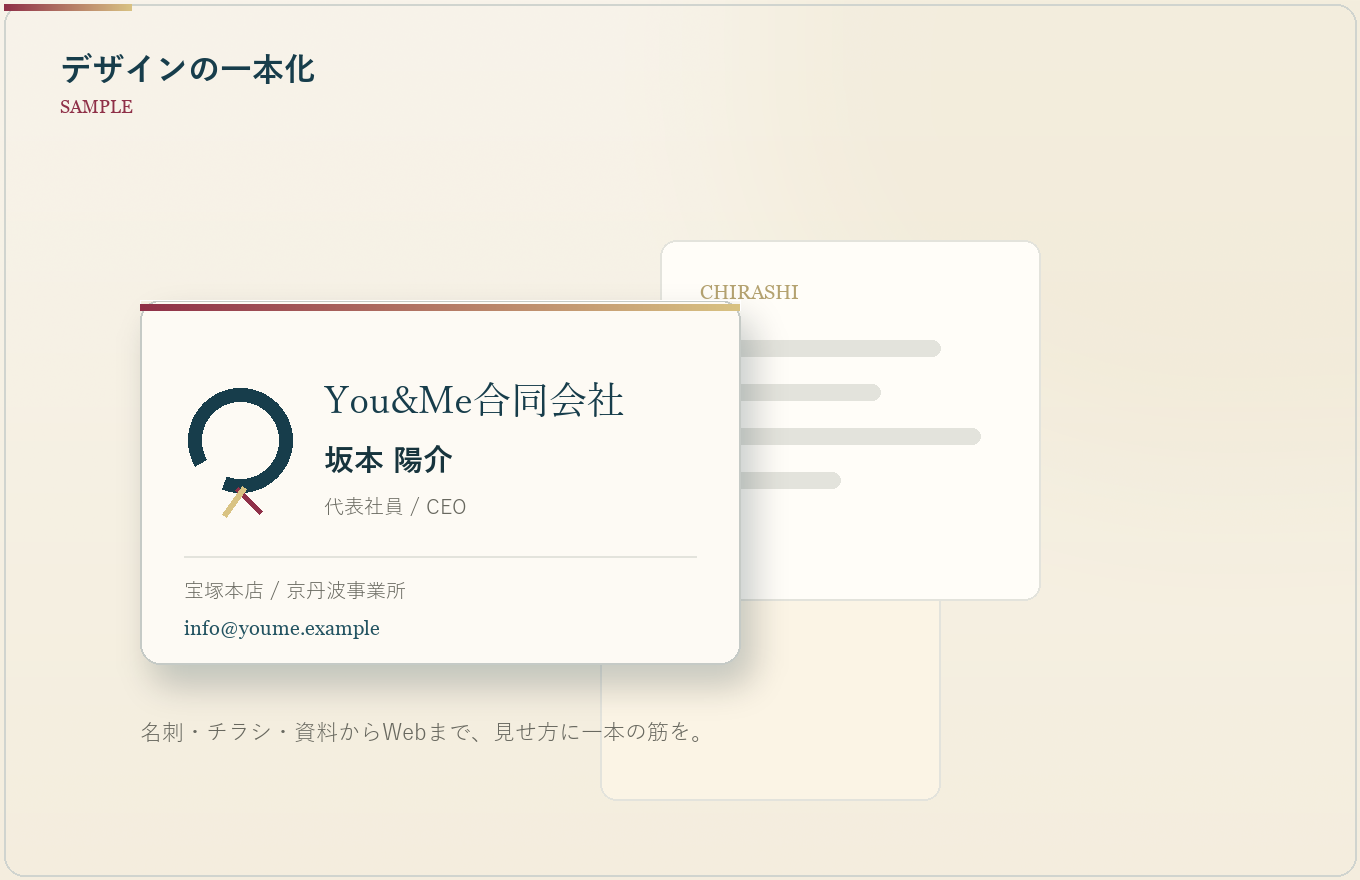デザインの一本化の仕上がりイメージ